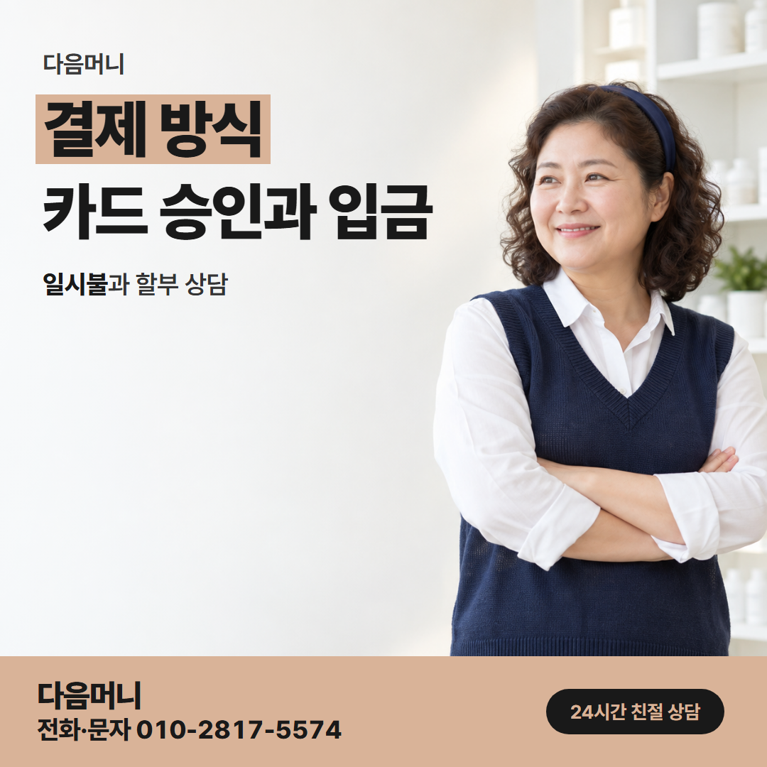 다음머니 평촌카드깡 카드사가 내주는 결제 승인